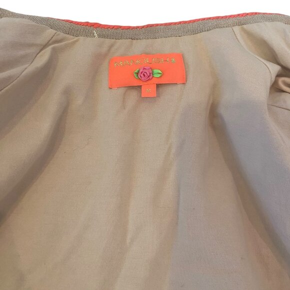 MANOUSH Wool Cardigan crop sleeve multicolor whimsical beige embroidered jacket - Picture 14 of 16